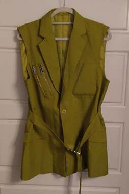 boohooMAN Lime Sleeveless Blazer Vest